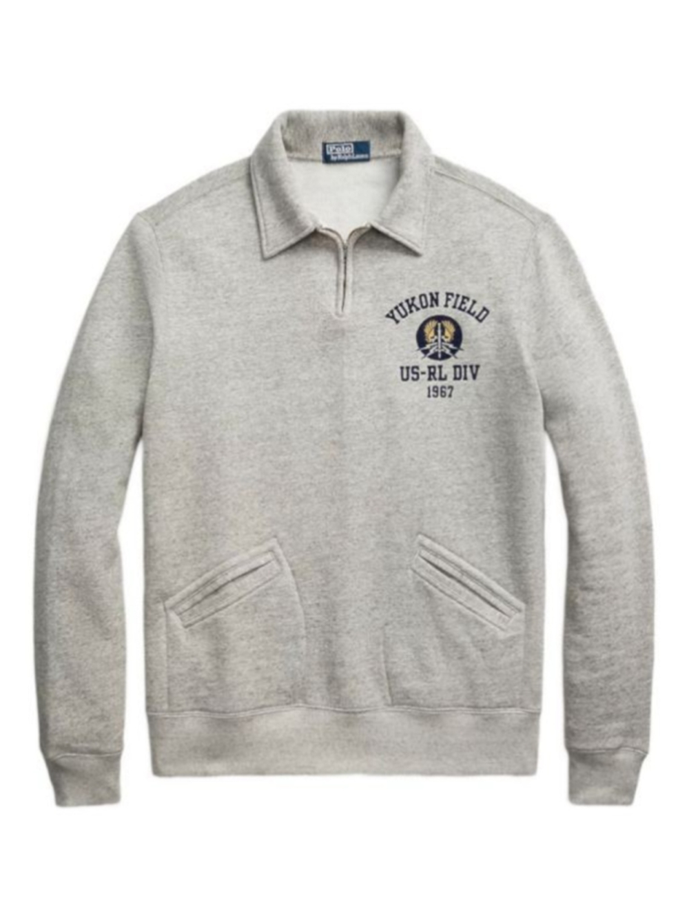 Polo Ralph Lauren Mens Gray Yukon Field US RL Div 1967 1/4 Sweatshirt Small NEW